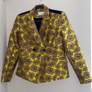 Argent green floral blazer jacket. Size 6